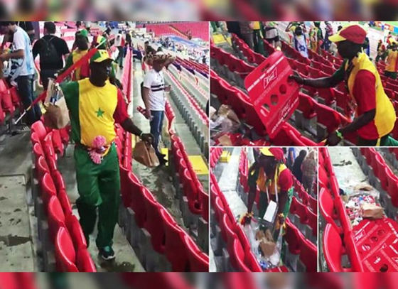 Senegal celebrated victory with some housekeeping