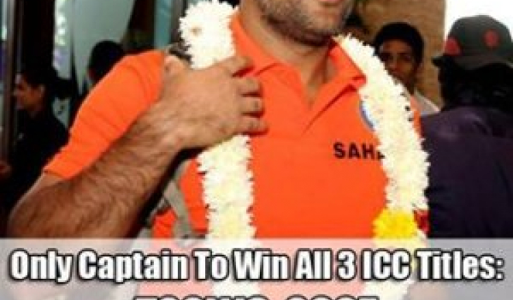 Dhoni registered to be the first captain to win three tournaments of ICC Champions Trophy