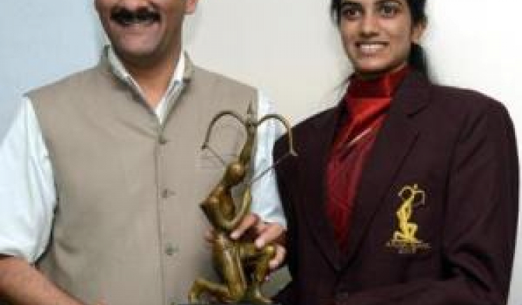 P V Sindhu was conferred with the prestigious Arjuna Award by Sports Minister Jitendra Singh