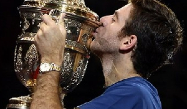 Juan Martin del Potro won the Swiss Indoors by outwitting five-time champion Roger Federer