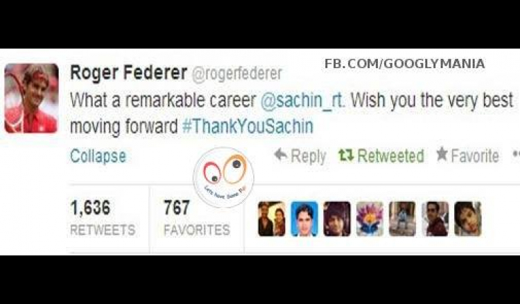 Roger Federer on Sachin Tendulkar retirement