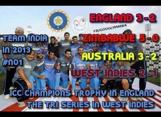 Indian Cricket Team are Champions of 2013