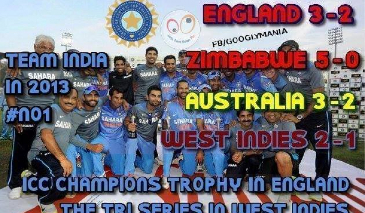 Indian Cricket Team are Champions of 2013