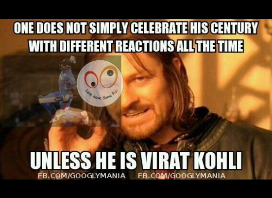 Virat Kohli celebrating all centuries differently