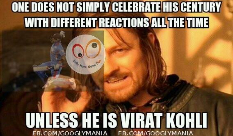 Virat Kohli celebrating all centuries differently