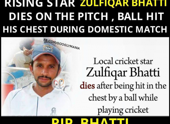 Local Cricketer Zulfiqar Bhatti dies on the pitch