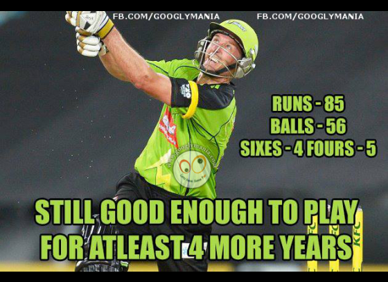 Mike Hussey still performing in BBL