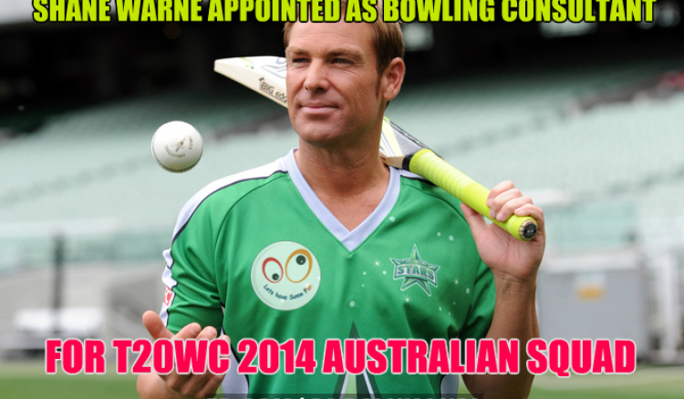 Shane Warne appointed as bowling consultant for T20 World Cup 2014