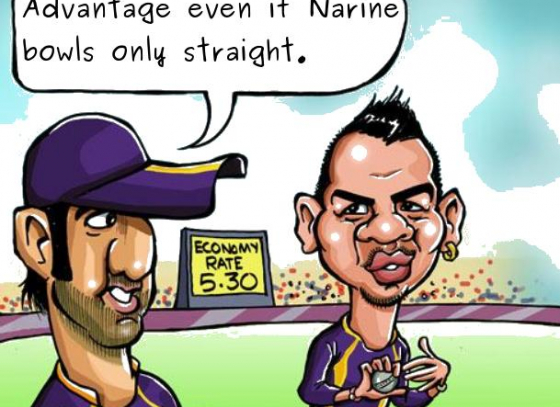 Advantage even if Narine bowls only straight: Gambhir