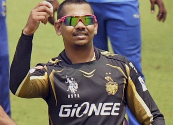 Returning to the bowling crease, Narine finishes wicketless