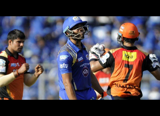 Mumbai Indians post 157/8 against Sunrisers Hyderabad