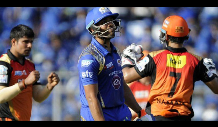 Mumbai Indians post 157/8 against Sunrisers Hyderabad