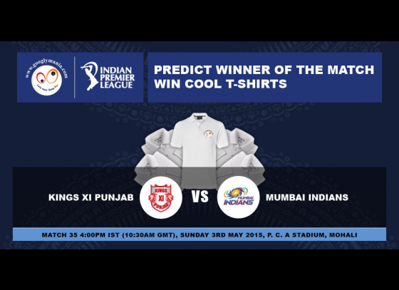 Predict Winner of The IPL 2015 35th match - Kings XI Punjab VS Mumbai Indians