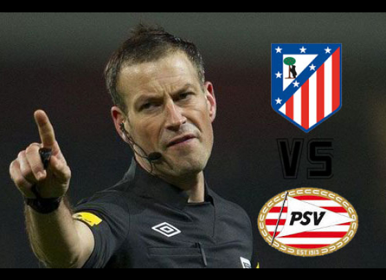 Mark Clattenburg to referee Atletico Madrid-PSV tie